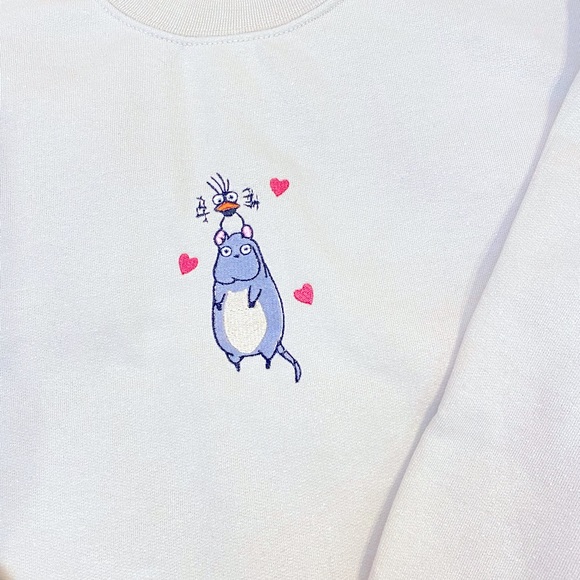 Mouse and Bird Embroidered Sweatshirt - Picture 2 of 2